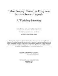 Cover image for Urban Forestry: Toward an Ecosystem Services Research Agenda: A Workshop Summary