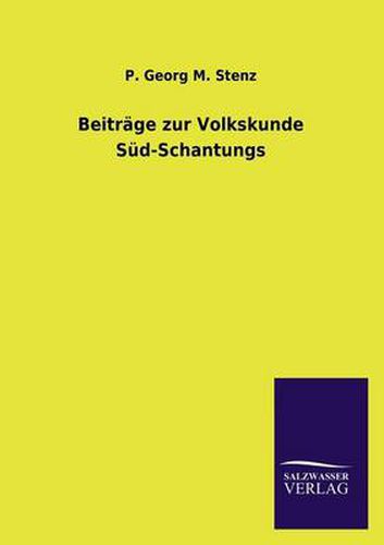 Cover image for Beitrage zur Volkskunde Sud-Schantungs