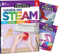 Cover image for 180 Days Steam, Science, & Math Grade 5: 3-Book Set