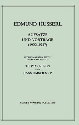 Aufsatze und Vortrage (1922-1937)