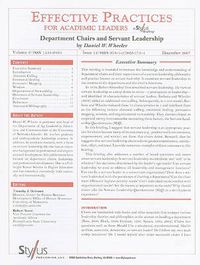 Cover image for Effective Practices for Academic Leaders, Volume 2 Issue 12: Department Chairs and Servant Leadership