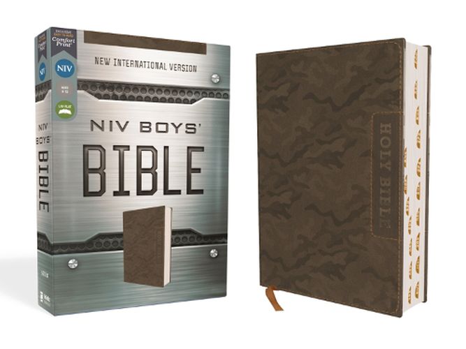 Cover image for NIV, Boys' Bible, Leathersoft, Brown Camo, Thumb Indexed Tabs, Comfort Print