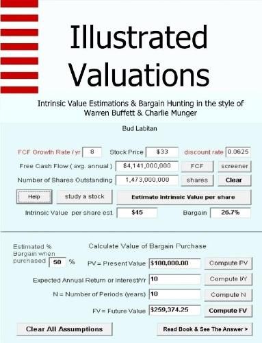 Cover image for Illustrated Valuations + Intrinsic Value Estimations & Bargain Hunting in the style of Warren Buffett and Charlie Munger