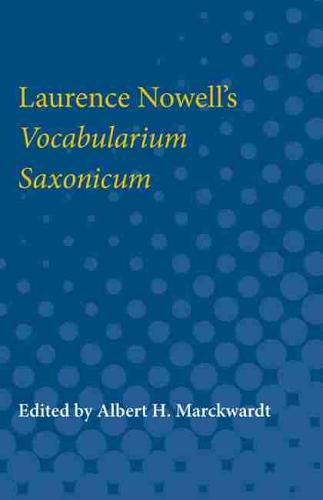 Cover image for Laurence Nowell's Vocabularium Saxonicum