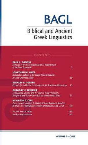 Cover image for Biblical and Ancient Greek Linguistics, Volume 2