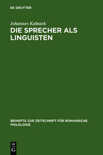 Cover image for Die Sprecher als Linguisten