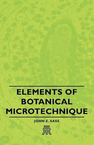 Cover image for Elements of Botanical Microtechnique