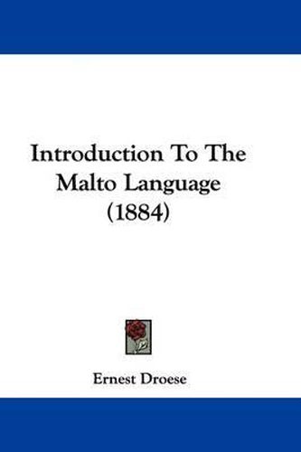 Cover image for Introduction to the Malto Language (1884)