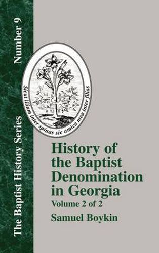 History Of The Baptist Denomination In Georgia - Vol. 2