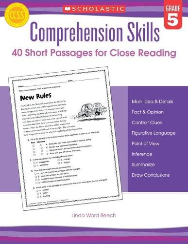 Cover image for Comprehension Skills: 40 Short Passages for Close Reading: Grade 5