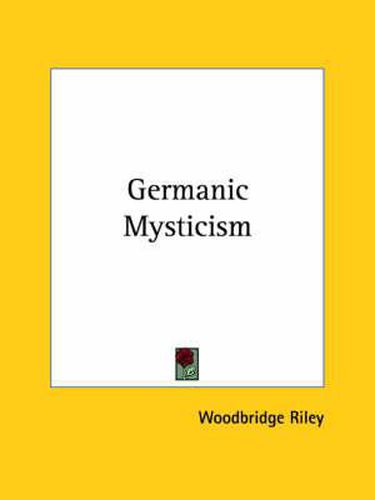 Cover image for Germanic Mysticism