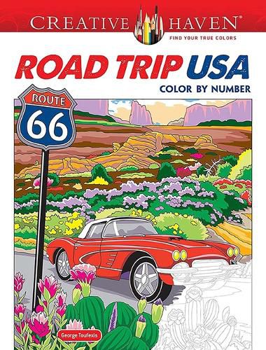 Cover image for Creative Haven Road Trip USA Color by Number