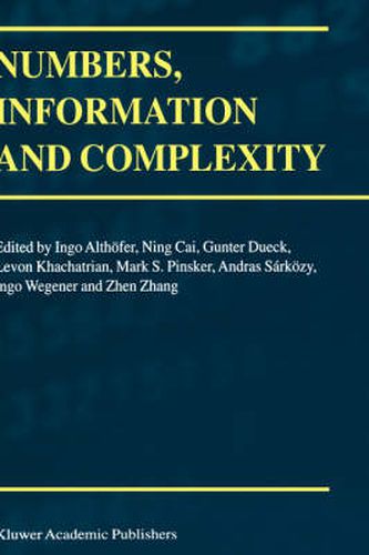 Cover image for Numbers, Information and Complexity