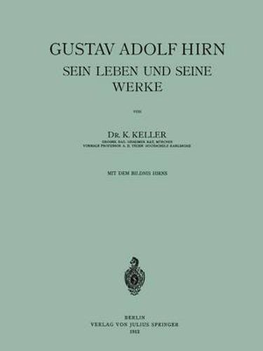 Cover image for Gustav Adolf Hirn Sein Leben Und Seine Werke