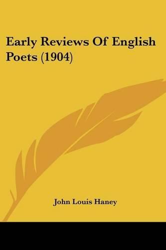 Cover image for Early Reviews of English Poets (1904)