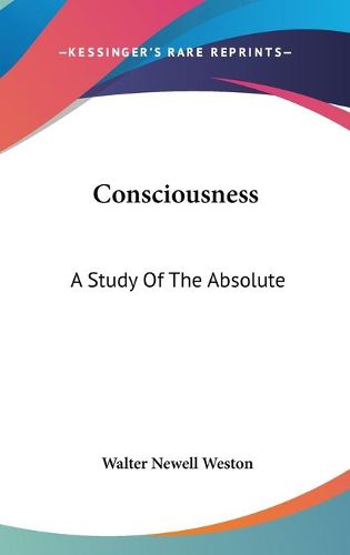 Cover image for Consciousness: A Study of the Absolute