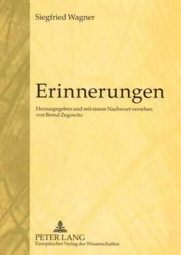 Cover image for Erinnerungen: Herausgegeben Und Mit Einem Nachwort Versehen Von Bernd Zegowitz