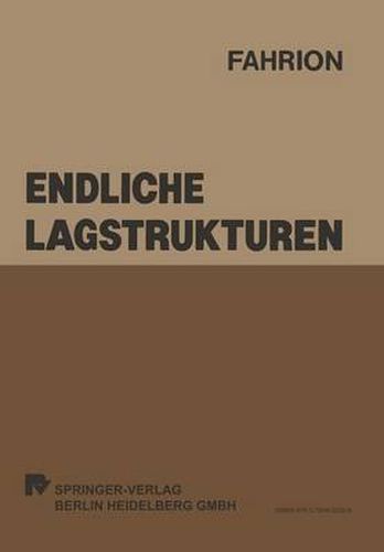 Cover image for Endliche Lagstrukturen: Klassifizierung und schatztheoretische Behandlung von Spline-Lags