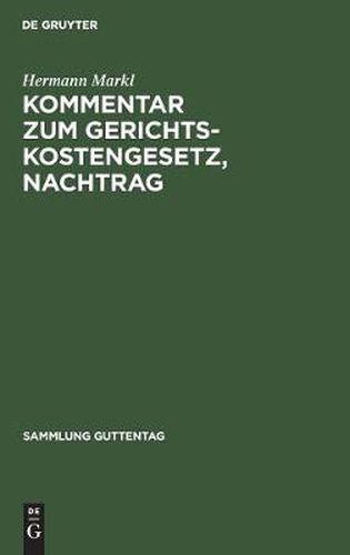 Cover image for Kommentar zum Gerichtskostengesetz, Nachtrag