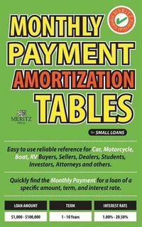 Cover image for Monthly Payment Amortization Tables for Small Loans