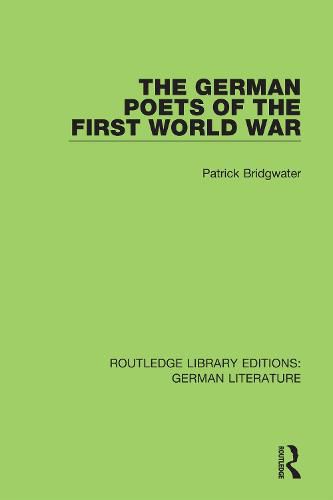 The German Poets of the First World War