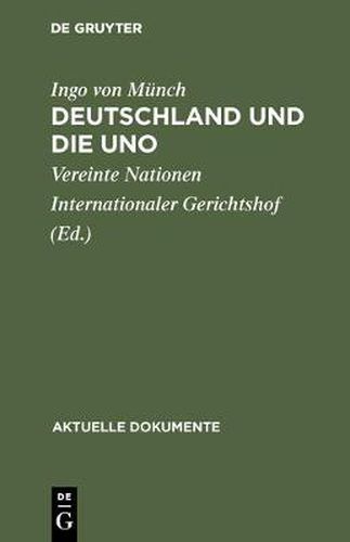 Cover image for Deutschland Und Die Uno