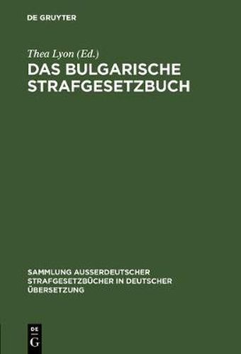 Cover image for Das bulgarische Strafgesetzbuch