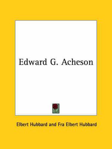 Cover image for Edward G. Acheson