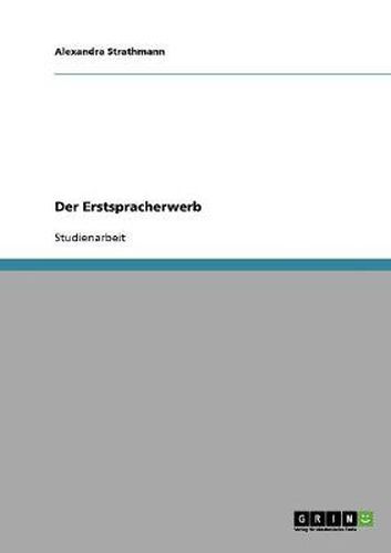Cover image for Der Erstspracherwerb