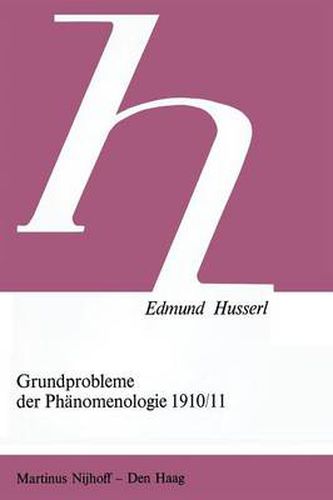 Grundprobleme der Phanomenologie 1910/11