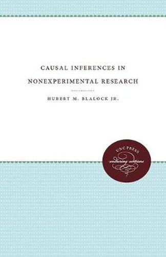 Cover image for Causal Inferences in Nonexperimental Research