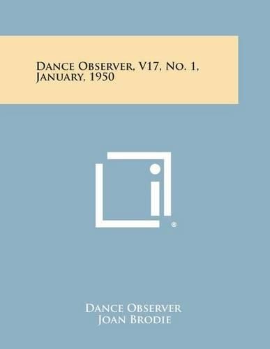 Cover image for Dance Observer, V17, No. 1, January, 1950