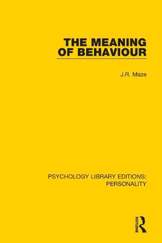 Cover image for The Meaning of Behaviour