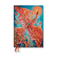 Cover image for Paperblanks 2025 Daily Planner Firebird Birds of Happiness 12-Month Flexis MIDI Elastic Band 432 Pg 80 GSM