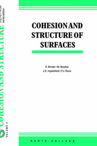 Cover image for Cohesion and Structure of Surfaces