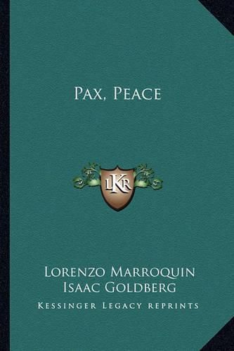 Cover image for Pax, Peace Pax, Peace