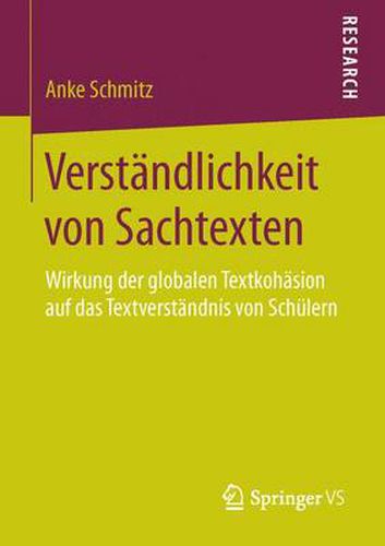 Cover image for Verstandlichkeit von Sachtexten: Wirkung der globalen Textkohasion auf das Textverstandnis von Schulern