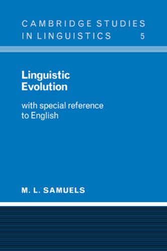 Cover image for Linguistic Evolution: With Special Reference to English