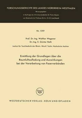 Cover image for Ermittlung Der Grundlagen UEber Die Raumluftaufladung Und Auswirkungen Bei Der Verarbeitung Von Faserverbanden