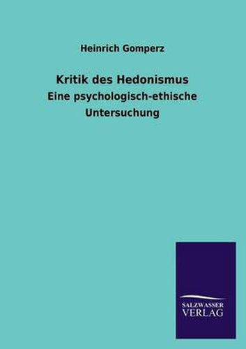 Cover image for Kritik Des Hedonismus