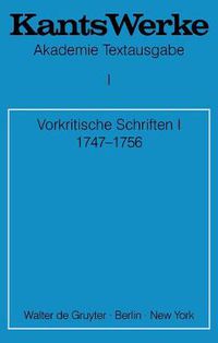 Cover image for Vorkritische Schriften I 1747-1756