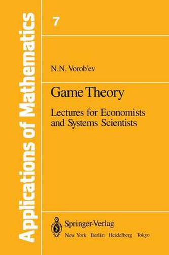 Cover image for Game Theory: Lectures for Economists and Systems Scientists