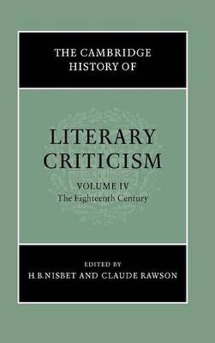 The Cambridge History of Literary Criticism: Volume 4, The Eighteenth Century