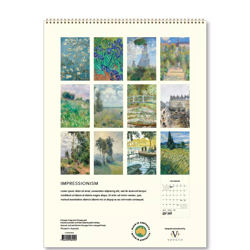 Impressionism Medium 2026 Calendar