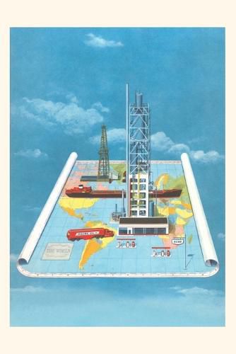 Cover image for Vintage Journal Floating Map with Industrial Objects