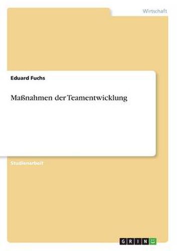 Cover image for Massnahmen der Teamentwicklung