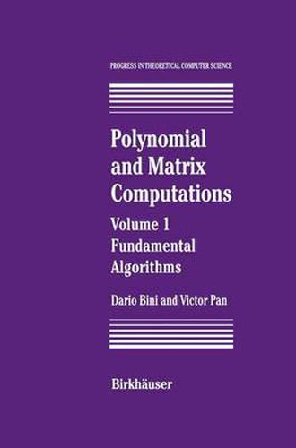 Cover image for Polynomial and Matrix Computations: Fundamental Algorithms