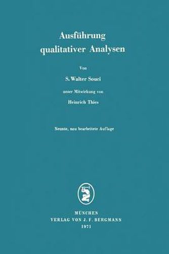 Cover image for Ausfuhrung Qualitativer Analysen