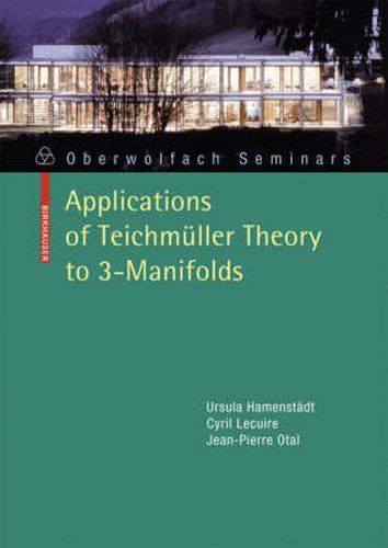 Cover image for Applications of Teichmuller Theory to 3-manifolds: Preliminary Entry 39