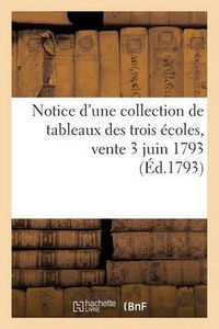 Cover image for Notice d'Une Collection de Tableaux Des Trois Ecoles, Vente 3 Juin 1793